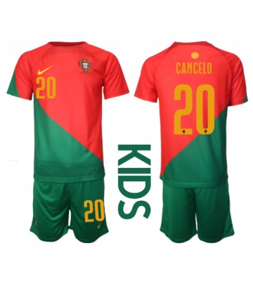 Portugal Joao Cancelo #20 Hjemmedraktsett Barn VM 2022 Kortermet (+ Korte bukser)
